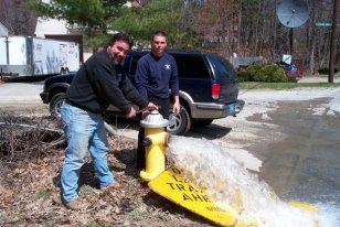 Hydrant Being Flushed