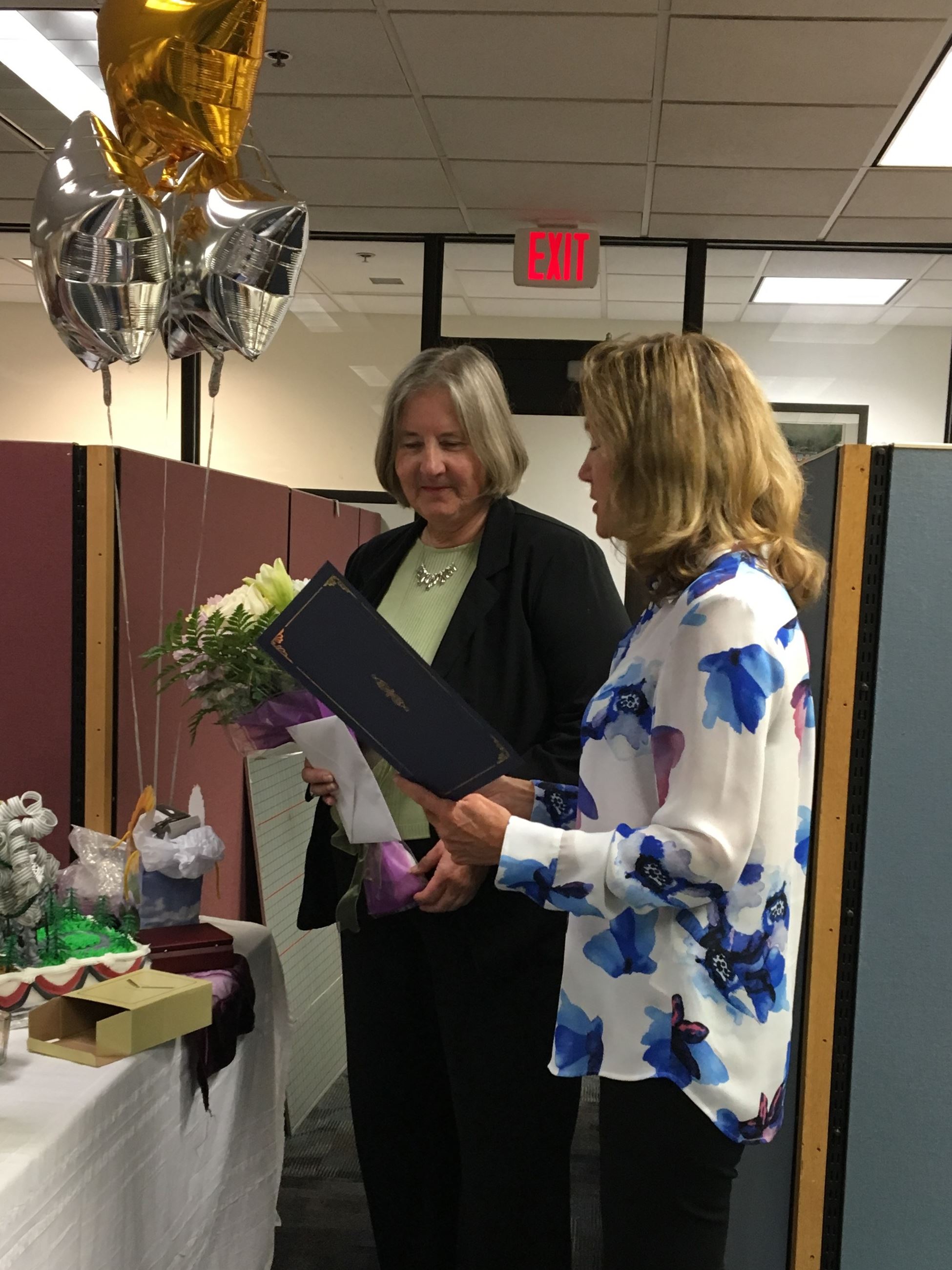 Pat with Town Manager,  Jodi Ross.