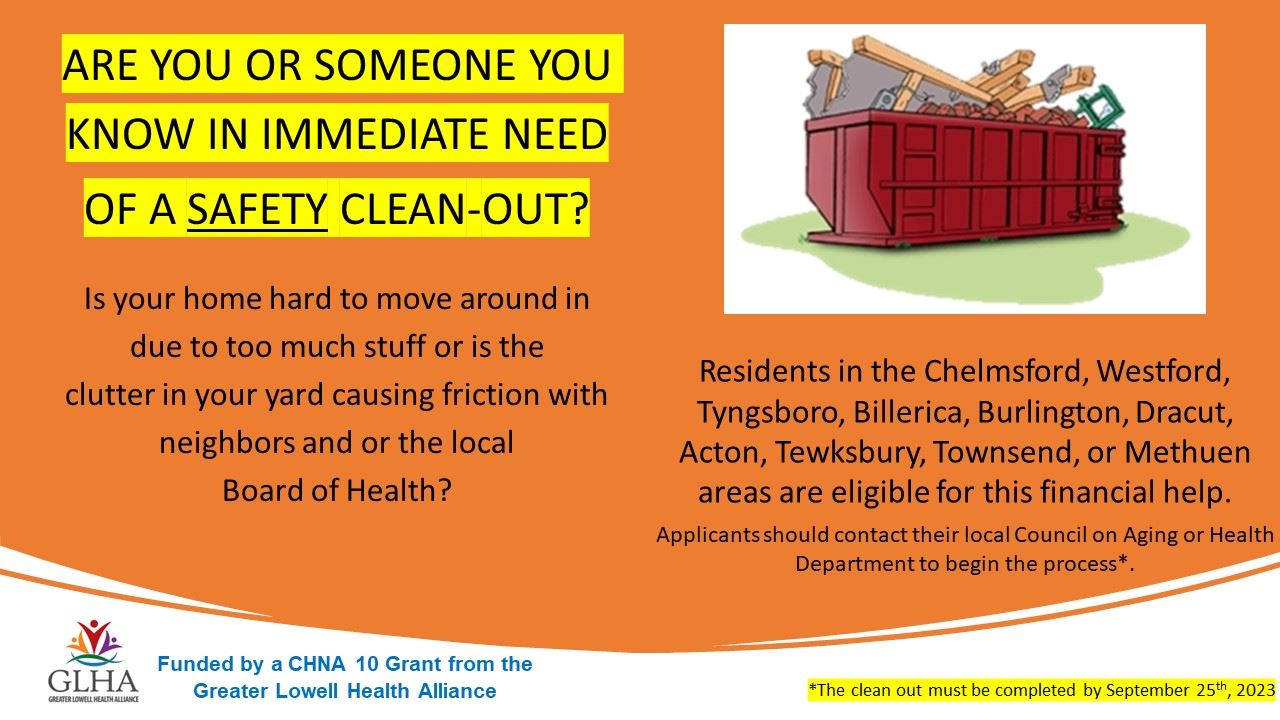 HDRN flyer for Safety Clean Out Funds